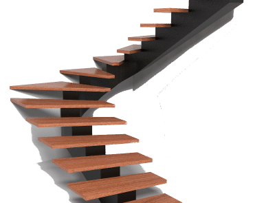 MB Vaido laiptai Lygiu dugnu metalinis karkasas